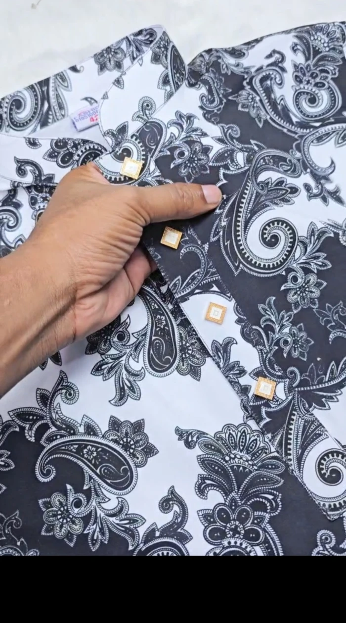 চায়না স্টিজ  কাপড়ের পাঞ্জাবি কালো  -০১
